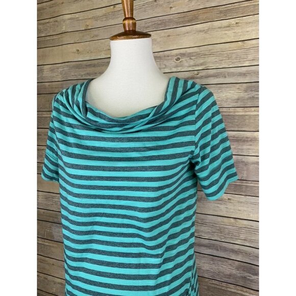 REI Womens M Sariska Striped Tunic Top Draped Neck - Picture 3 of 10